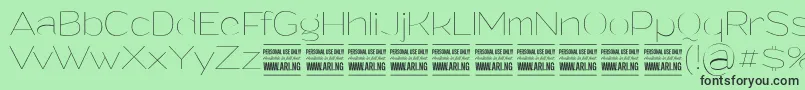 Czcionka GrandithinPersonalUse – czarne czcionki na zielonym tle
