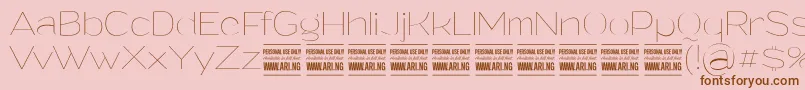 Więcej informacji o czcionce GrandithinPersonalUse Czcionka GrandithinPersonalUse – brązowe czcionki na różowym tle