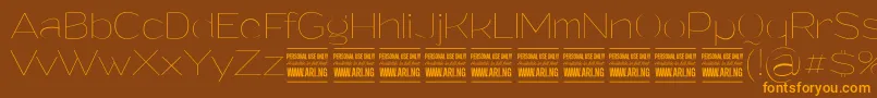 GrandithinPersonalUse Font – Orange Fonts on Brown Background