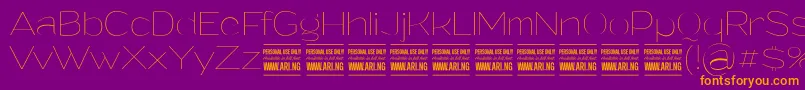 GrandithinPersonalUse Font – Orange Fonts on Purple Background