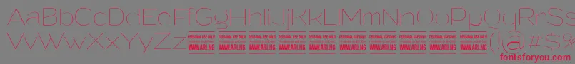 GrandithinPersonalUse-Schriftart – Rote Schriften auf grauem Hintergrund