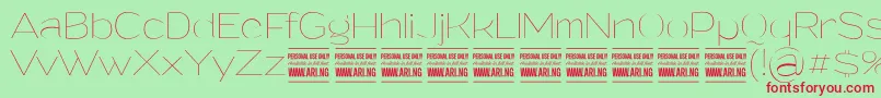 GrandithinPersonalUse Font – Red Fonts on Green Background