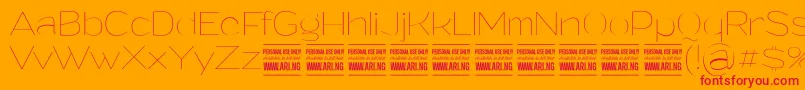 GrandithinPersonalUse Font – Red Fonts on Orange Background