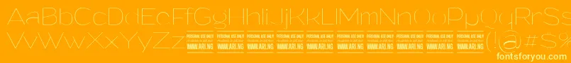 GrandithinPersonalUse-Schriftart – Gelbe Schriften auf orangefarbenem Hintergrund