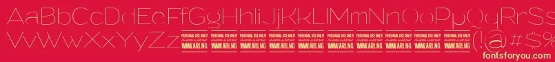 GrandithinPersonalUse Font – Yellow Fonts on Red Background