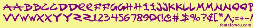 Fight ffy Font – Purple Fonts on Yellow Background