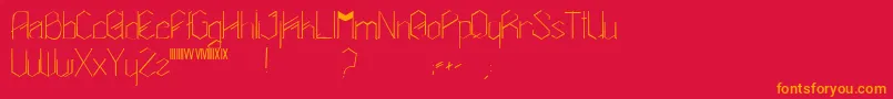 フォントAmalasuntha – 赤い背景にオレンジの文字