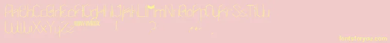 Fonte Amalasuntha – fontes amarelas em um fundo rosa