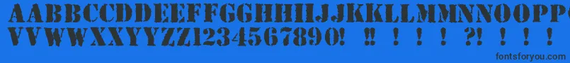 Due ffy Font – Black Fonts on Blue Background