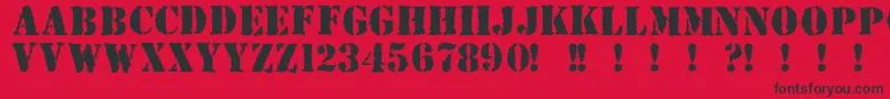 Due ffy Font – Black Fonts on Red Background