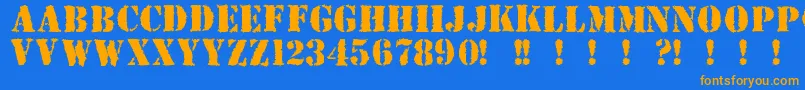 Police Due ffy – polices orange sur fond bleu