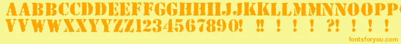 Police Due ffy – polices orange sur fond jaune