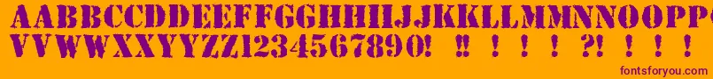 Due ffy Font – Purple Fonts on Orange Background