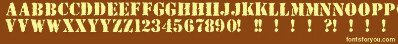 Due ffy Font – Yellow Fonts on Brown Background