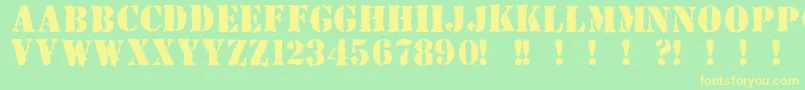 Police Due ffy – polices jaunes sur fond vert