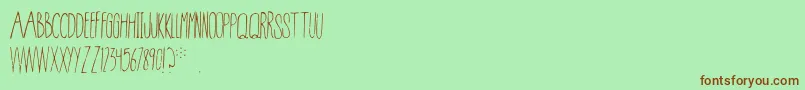 Fonte Conspiracy – fontes marrons em um fundo verde