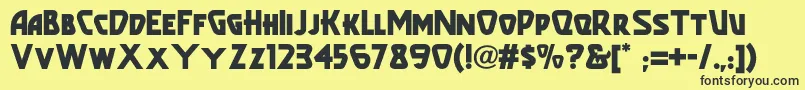 Popularcafenf Font – Black Fonts on Yellow Background