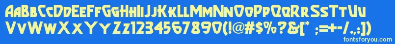 Popularcafenf Font – Yellow Fonts on Blue Background