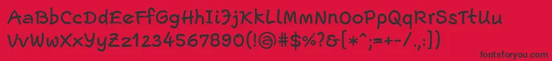 フォントEscriptLtMedium – 赤い背景に黒い文字