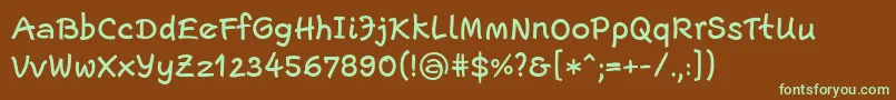 Шрифт EscriptLtMedium – зелёные шрифты на коричневом фоне