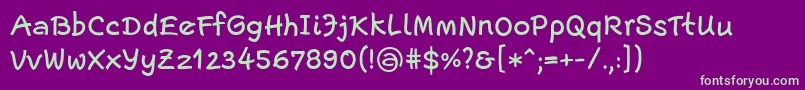 Fonte EscriptLtMedium – fontes verdes em um fundo violeta