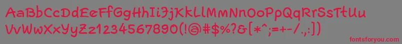 フォントEscriptLtMedium – 赤い文字の灰色の背景