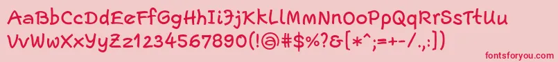 フォントEscriptLtMedium – ピンクの背景に赤い文字