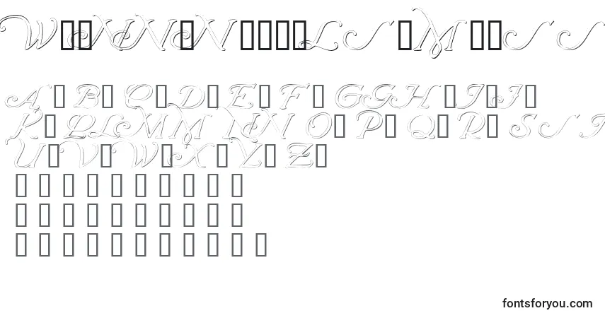 Wrenninitialsembossedフォント–アルファベット、数字、特殊文字