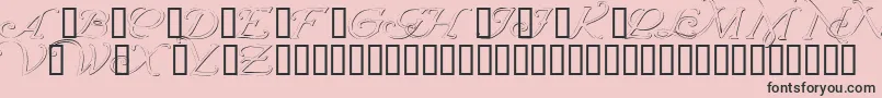 Wrenninitialsembossed Font – Black Fonts on Pink Background