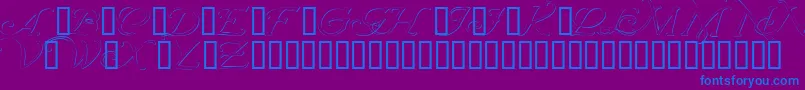 Wrenninitialsembossed Font – Blue Fonts on Purple Background