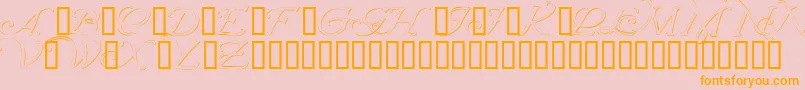 Wrenninitialsembossed Font – Orange Fonts on Pink Background