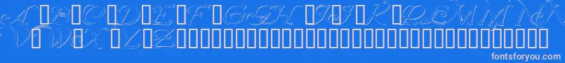 Wrenninitialsembossed Font – Pink Fonts on Blue Background