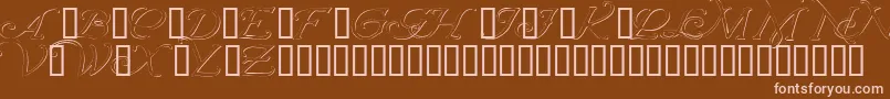 More about Wrenninitialsembossed Font Wrenninitialsembossed Font – Pink Fonts on Brown Background