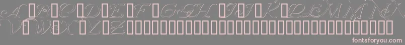 Wrenninitialsembossed-Schriftart – Rosa Schriften auf grauem Hintergrund