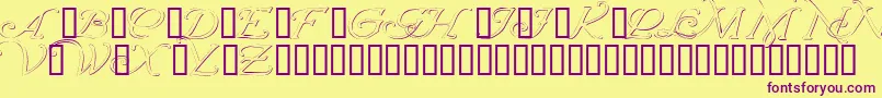 Wrenninitialsembossed Font – Purple Fonts on Yellow Background