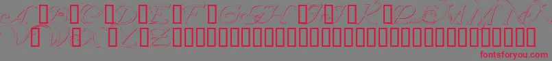 Wrenninitialsembossed Font – Red Fonts on Gray Background
