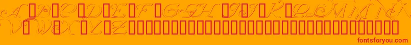 Wrenninitialsembossed Font – Red Fonts on Orange Background