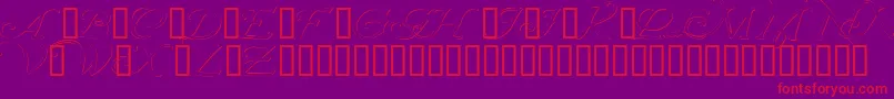 フォントWrenninitialsembossed – 紫の背景に赤い文字