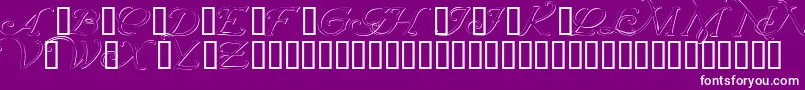 Wrenninitialsembossed-Schriftart – Weiße Schriften auf violettem Hintergrund