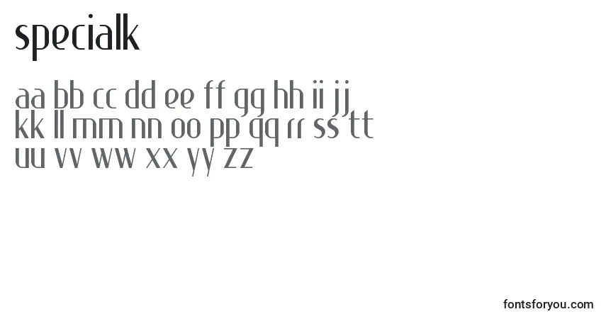 Fuente Specialk - alfabeto, números, caracteres especiales