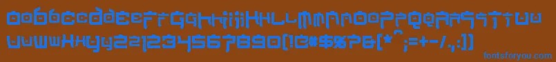 NipponTechCondensedBold Font – Blue Fonts on Brown Background