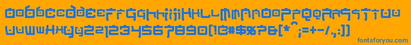 NipponTechCondensedBold Font – Blue Fonts on Orange Background