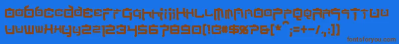 NipponTechCondensedBold Font – Brown Fonts on Blue Background