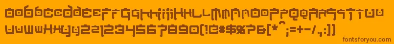 NipponTechCondensedBold Font – Brown Fonts on Orange Background