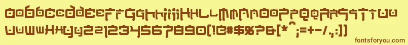 NipponTechCondensedBold Font – Brown Fonts on Yellow Background