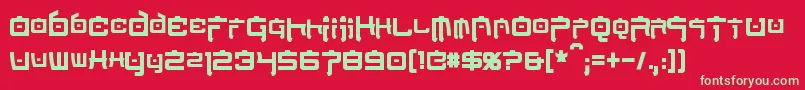 NipponTechCondensedBold Font – Green Fonts on Red Background