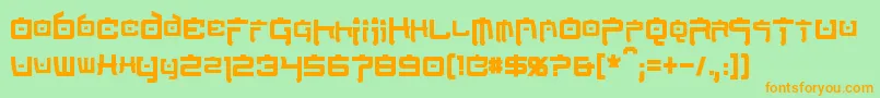 NipponTechCondensedBold Font – Orange Fonts on Green Background