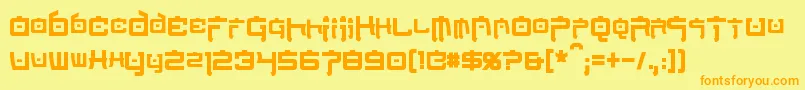NipponTechCondensedBold Font – Orange Fonts on Yellow Background