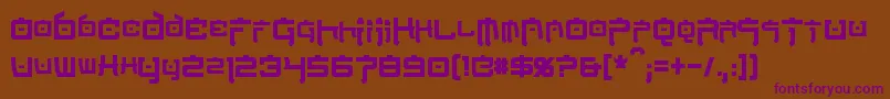 NipponTechCondensedBold Font – Purple Fonts on Brown Background