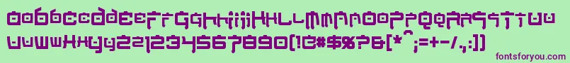 NipponTechCondensedBold Font – Purple Fonts on Green Background